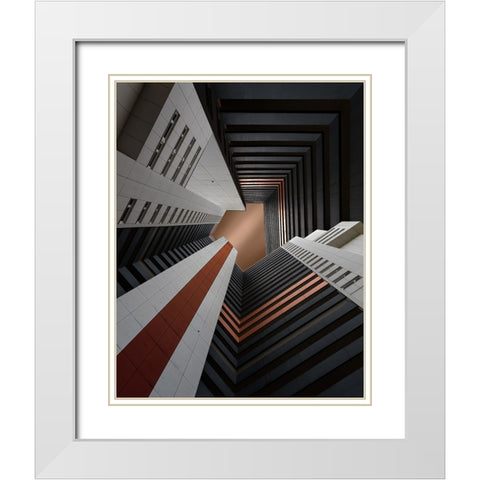 The Cave White Modern Wood Framed Art Print with Double Matting by Buczkowski, Tomasz