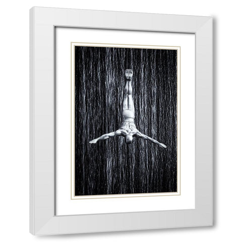 fine diving White Modern Wood Framed Art Print with Double Matting by Fleckenstein, Martin