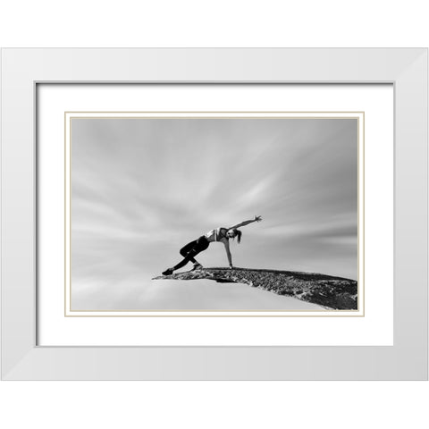 Dancing In the Clouds White Modern Wood Framed Art Print with Double Matting by Deng, Ivy
