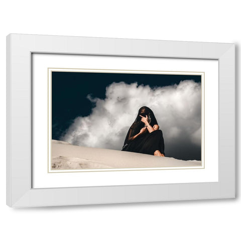 I talk to God, but the sky is empty White Modern Wood Framed Art Print with Double Matting by Bolgov (Axe), Ruslan
