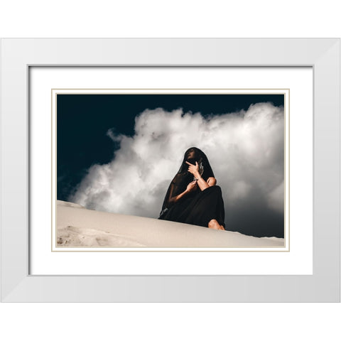 I talk to God, but the sky is empty White Modern Wood Framed Art Print with Double Matting by Bolgov (Axe), Ruslan