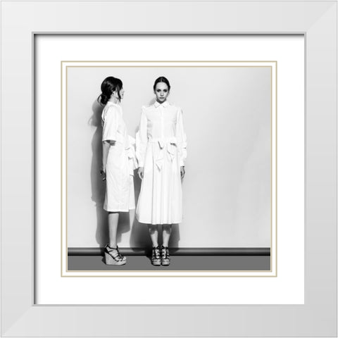 two models White Modern Wood Framed Art Print with Double Matting by Ventura, Andrea