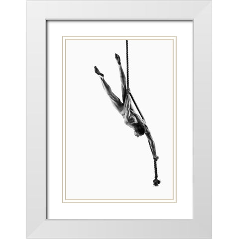Rope Diving White Modern Wood Framed Art Print with Double Matting by Valevicius, Aurimas