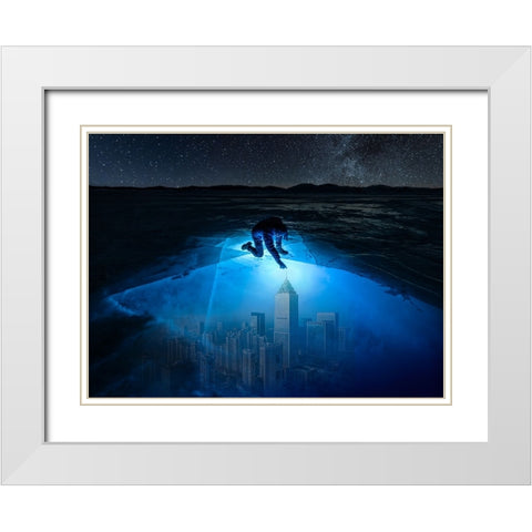 Ignite The Outer Dimension White Modern Wood Framed Art Print with Double Matting by Yu Wu, Irene