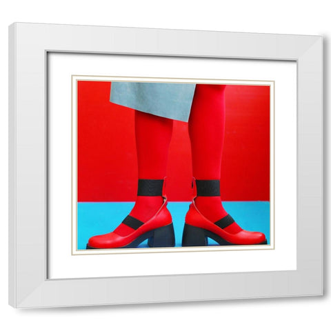 Contrast White Modern Wood Framed Art Print with Double Matting by Gromova, Elena