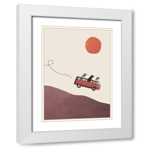 Adventure gang White Modern Wood Framed Art Print with Double Matting by Leon, Maarten