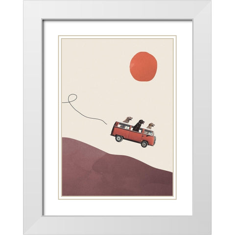 Adventure gang White Modern Wood Framed Art Print with Double Matting by Leon, Maarten