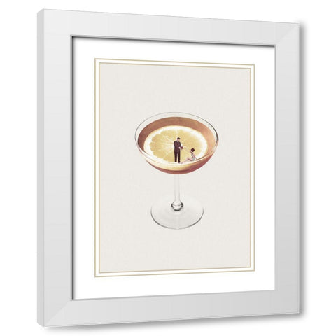 My drink needs a drink White Modern Wood Framed Art Print with Double Matting by Leon, Maarten