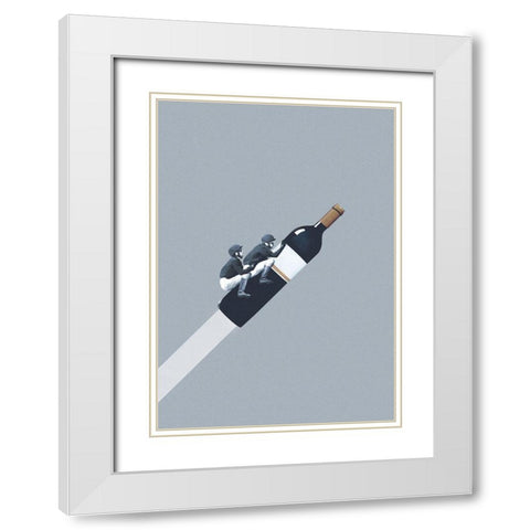 We ride until dawn White Modern Wood Framed Art Print with Double Matting by Leon, Maarten
