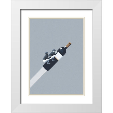 We ride until dawn White Modern Wood Framed Art Print with Double Matting by Leon, Maarten