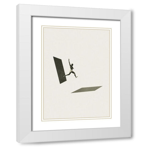 Not the one to wait White Modern Wood Framed Art Print with Double Matting by Leon, Maarten