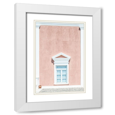 Pink Wall And A Pediment White Modern Wood Framed Art Print with Double Matting by Wride, Linda