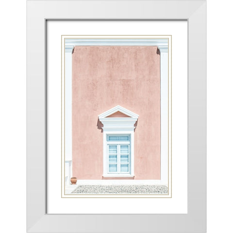 Pink Wall And A Pediment White Modern Wood Framed Art Print with Double Matting by Wride, Linda