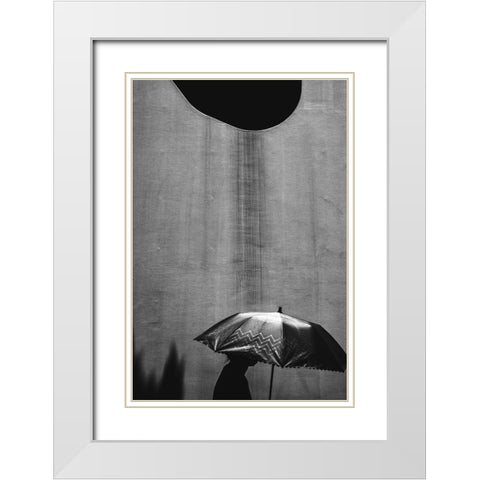 Dirty Rain White Modern Wood Framed Art Print with Double Matting by Watanabe, Kentaro