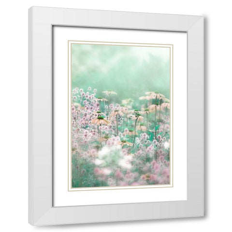 Melody White Modern Wood Framed Art Print with Double Matting by Parker, Jacky