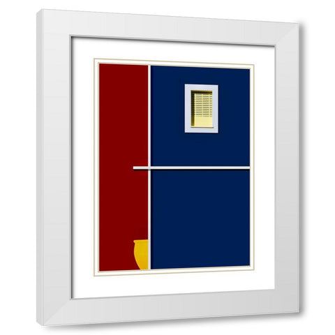 The yellow vase. White Modern Wood Framed Art Print with Double Matting by Orbach, Arnon