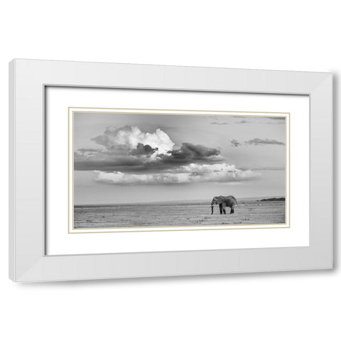 Alone White Modern Wood Framed Art Print with Double Matting by and Wei, Siyu