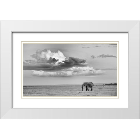 Alone White Modern Wood Framed Art Print with Double Matting by and Wei, Siyu