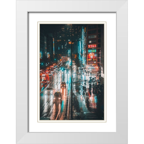On the street White Modern Wood Framed Art Print with Double Matting by Daichi, Murakyami
