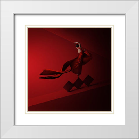 Dance Till Goddess Envy White Modern Wood Framed Art Print with Double Matting by Hardibudi