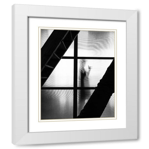 mysterious girl White Modern Wood Framed Art Print with Double Matting by Steenhoudt, Sofie