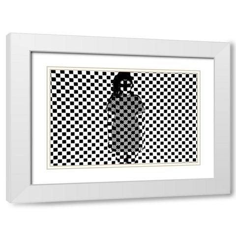 Chess Board - one more Black Square White Modern Wood Framed Art Print with Double Matting by Saeidinia, Afshin