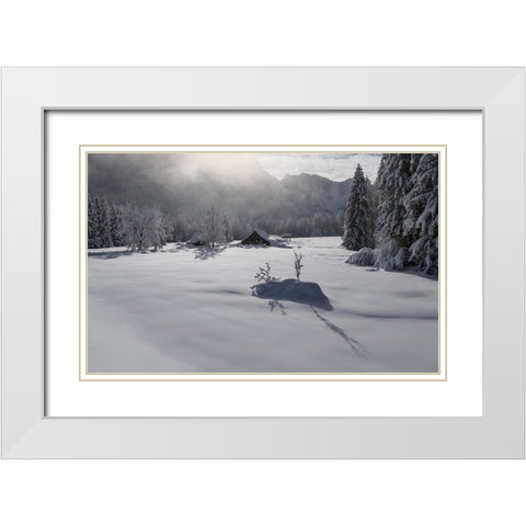 Misty morning White Modern Wood Framed Art Print with Double Matting by Krivec, Ales