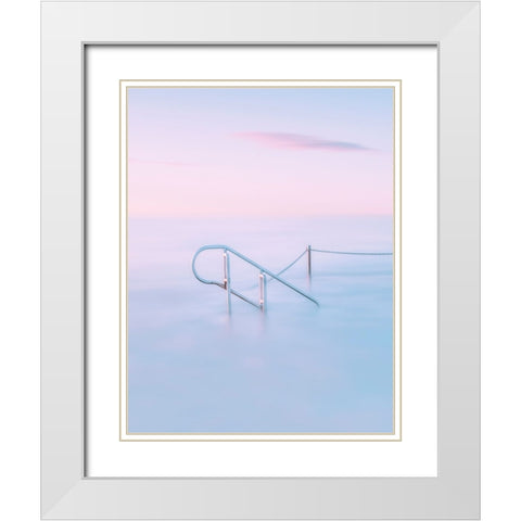 Swimming Pool White Modern Wood Framed Art Print with Double Matting by Zhu, Jingshu