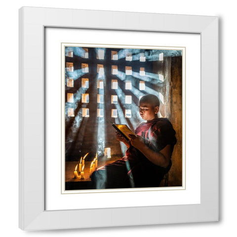 The Magical Light White Modern Wood Framed Art Print with Double Matting by Bakle, Mahendra