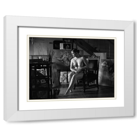 Atelier White Modern Wood Framed Art Print with Double Matting by Kapsha, Eduards