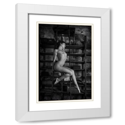 Shelves White Modern Wood Framed Art Print with Double Matting by Gil Raga, Joan