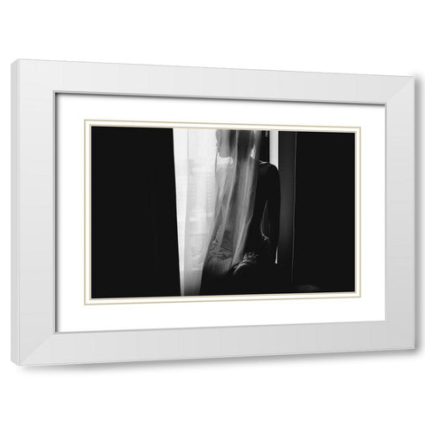 Afternoon Girl White Modern Wood Framed Art Print with Double Matting by Ishikura, Takaaki