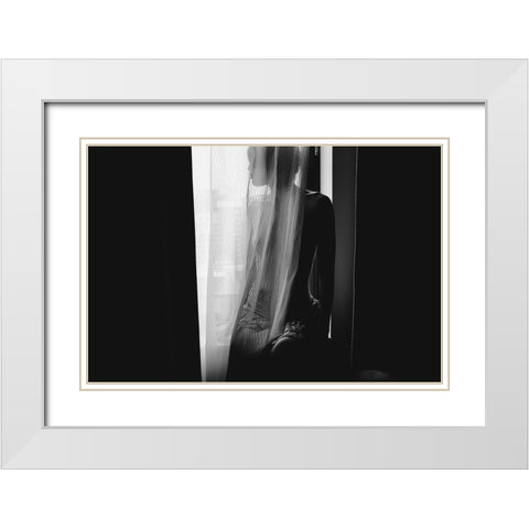 Afternoon Girl White Modern Wood Framed Art Print with Double Matting by Ishikura, Takaaki
