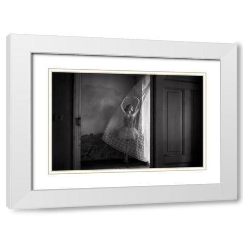 Untitled White Modern Wood Framed Art Print with Double Matting by Masarz, Malgorzata