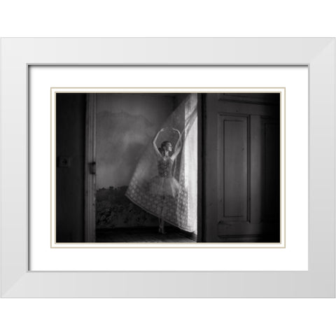 Untitled White Modern Wood Framed Art Print with Double Matting by Masarz, Malgorzata
