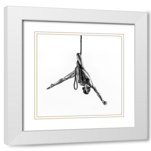 Sliding Down White Modern Wood Framed Art Print with Double Matting by Valevicius, Aurimas