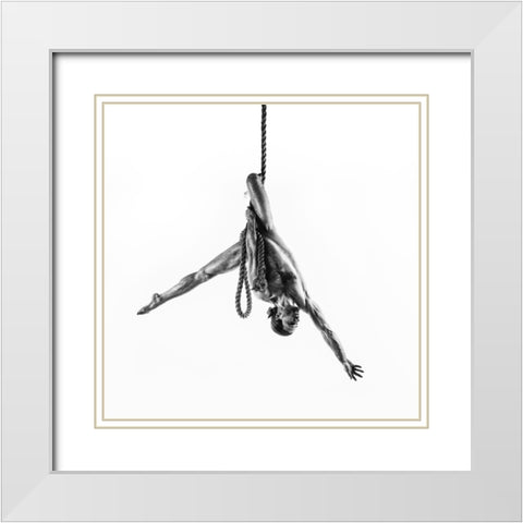 Sliding Down White Modern Wood Framed Art Print with Double Matting by Valevicius, Aurimas
