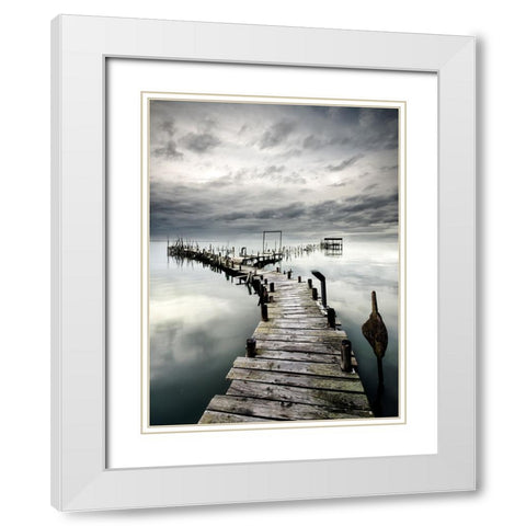 Choose Your Path White Modern Wood Framed Art Print with Double Matting by Dias, Paulo