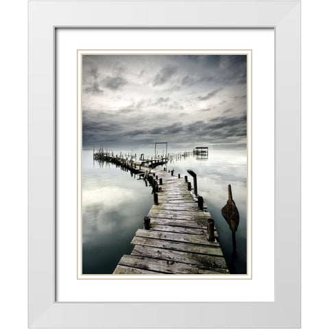 Choose Your Path White Modern Wood Framed Art Print with Double Matting by Dias, Paulo