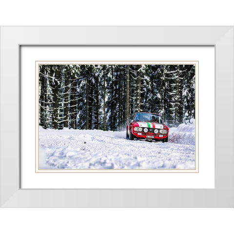 Lancia Fulvia White Modern Wood Framed Art Print with Double Matting by Szabo, Attila