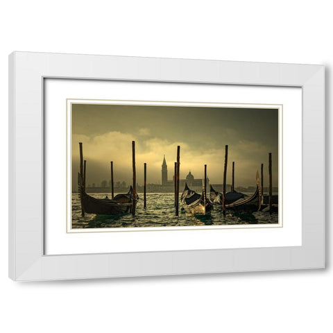 Light In The Mist White Modern Wood Framed Art Print with Double Matting by DUPONT, Isabelle