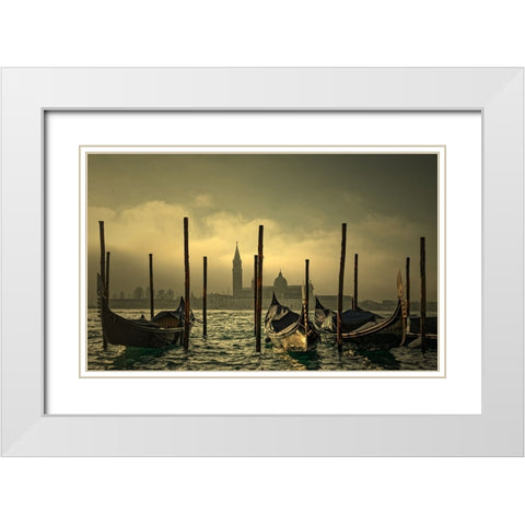 Light In The Mist White Modern Wood Framed Art Print with Double Matting by DUPONT, Isabelle