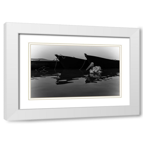 lake diary 2 White Modern Wood Framed Art Print with Double Matting by Nisan Kandilcioglu, Ummu