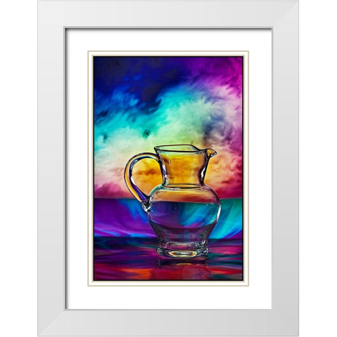 a glass water bowl White Modern Wood Framed Art Print with Double Matting by Esto, Darija