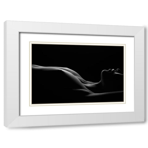 Part Of Body White Modern Wood Framed Art Print with Double Matting by Fifi, Magdalena
