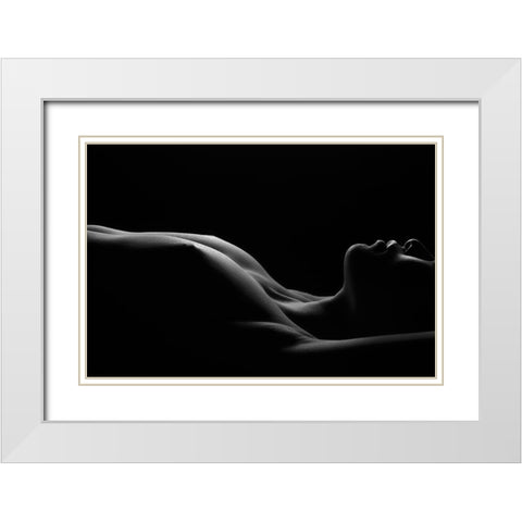 Part Of Body White Modern Wood Framed Art Print with Double Matting by Fifi, Magdalena