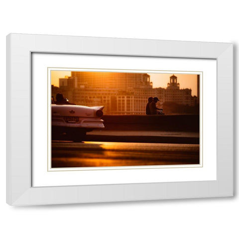 Cuba Neverending Story White Modern Wood Framed Art Print with Double Matting by Buliga, Gina