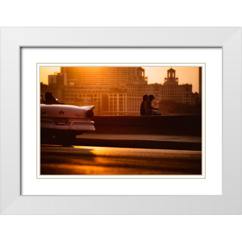 Cuba Neverending Story White Modern Wood Framed Art Print with Double Matting by Buliga, Gina