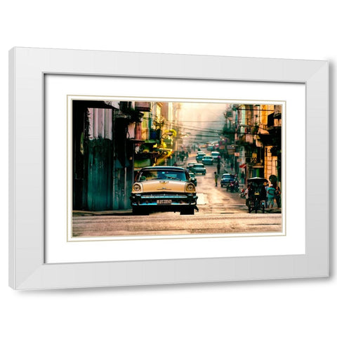 Cuba Neverending Story White Modern Wood Framed Art Print with Double Matting by Buliga, Gina