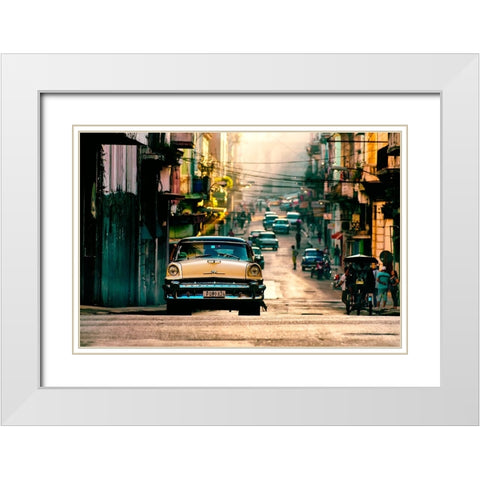 Cuba Neverending Story White Modern Wood Framed Art Print with Double Matting by Buliga, Gina